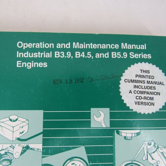 Cummins Operation and Maintenance Manual Industrial B3.9 B4.5 B5.9 Series Engine - Picture 3 of 8